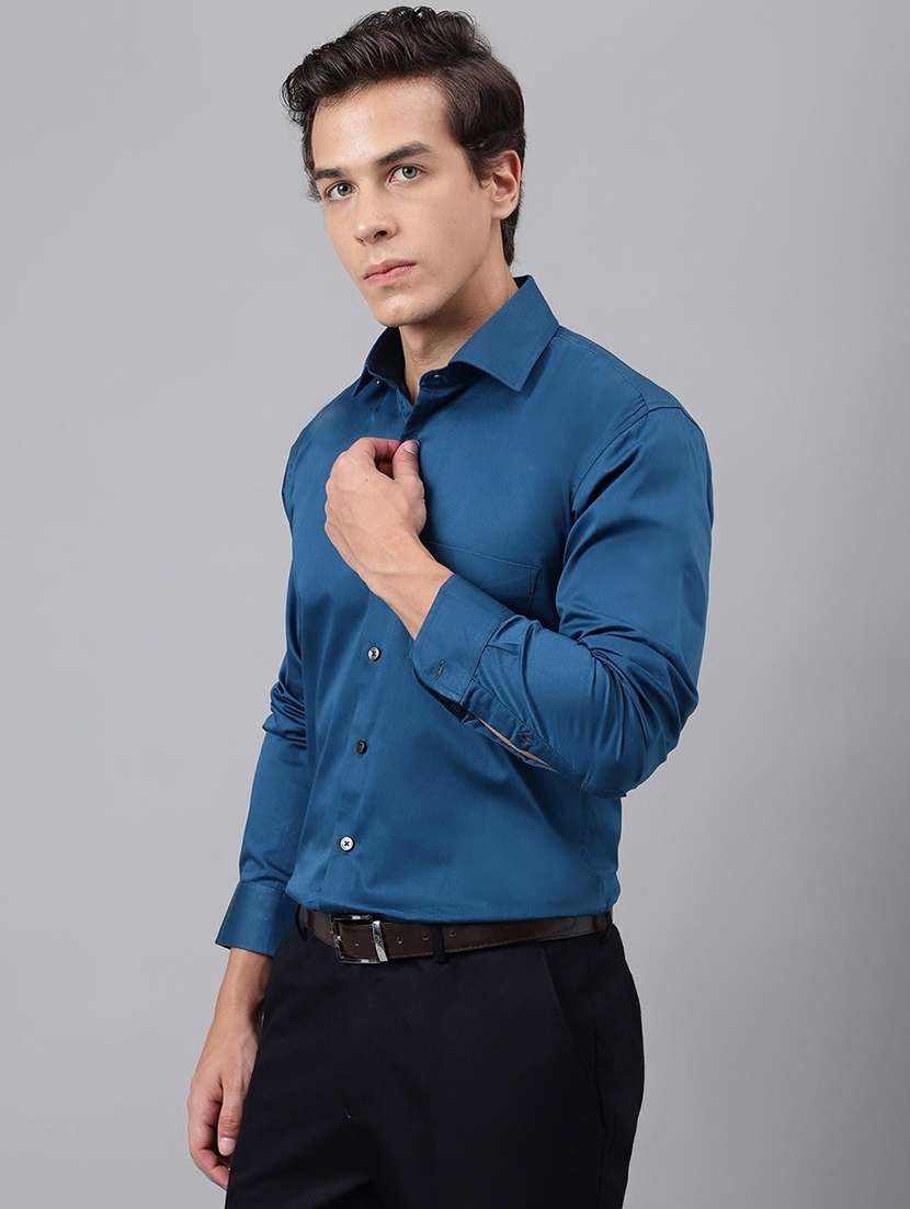 men solid collared long sleeve shirt - 22039700 -  Standard Image - 2