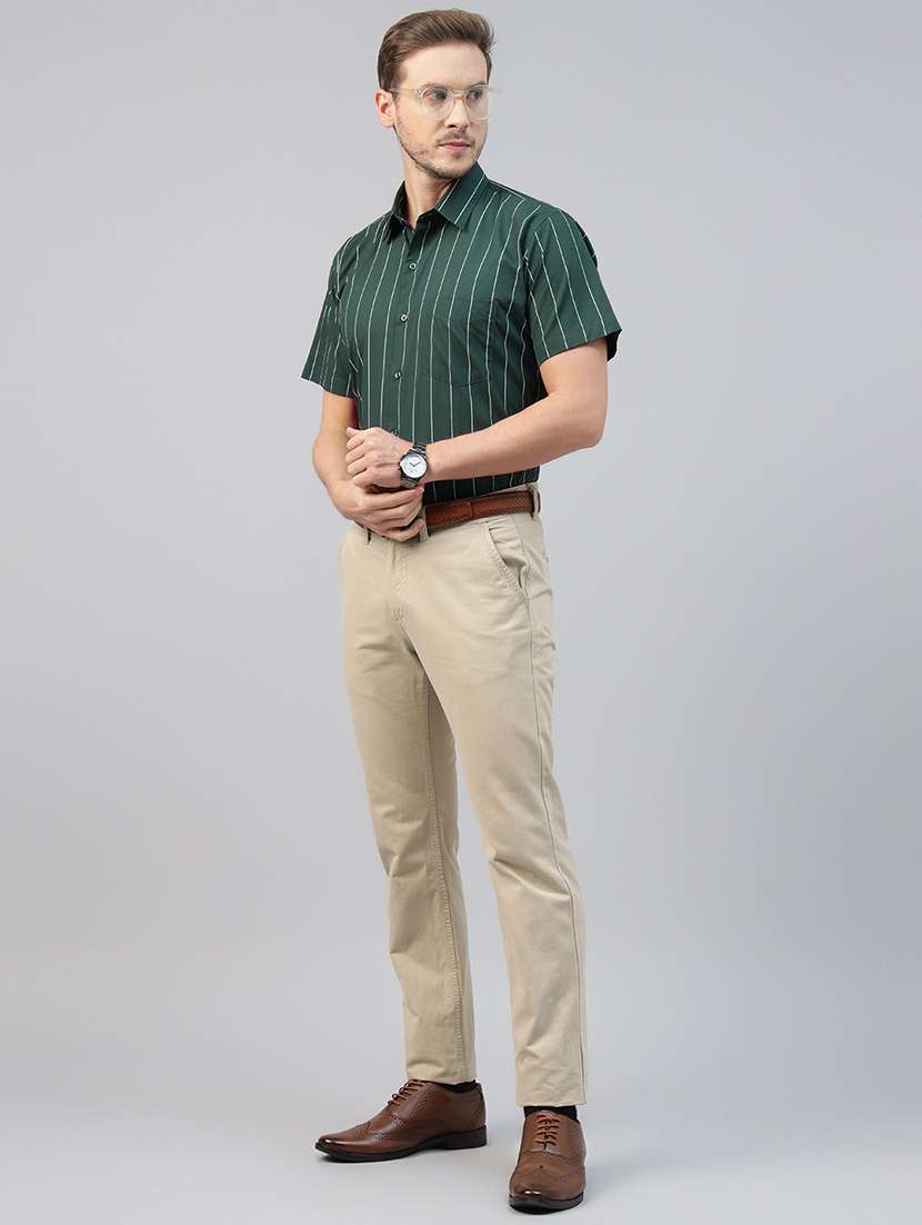 men striped collared short sleeve shirt - 22039705 -  Standard Image - 2