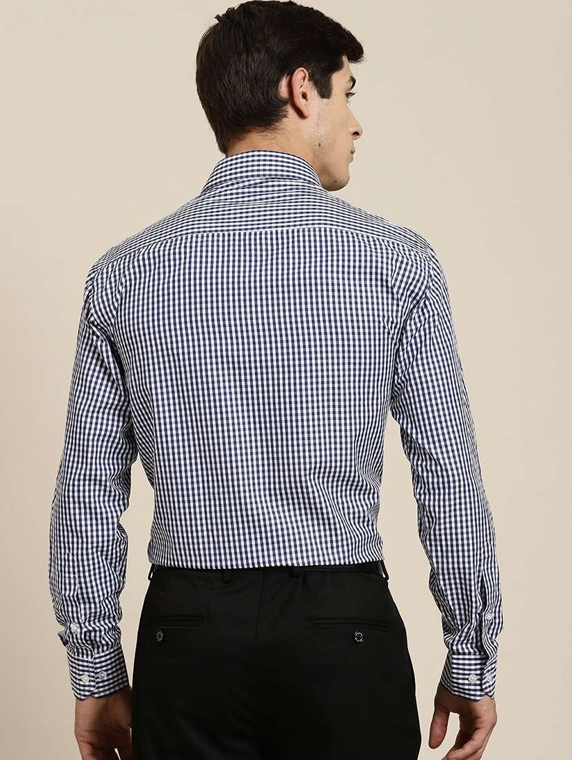 men checkered collared long sleeve shirt - 22039709 -  Standard Image - 2