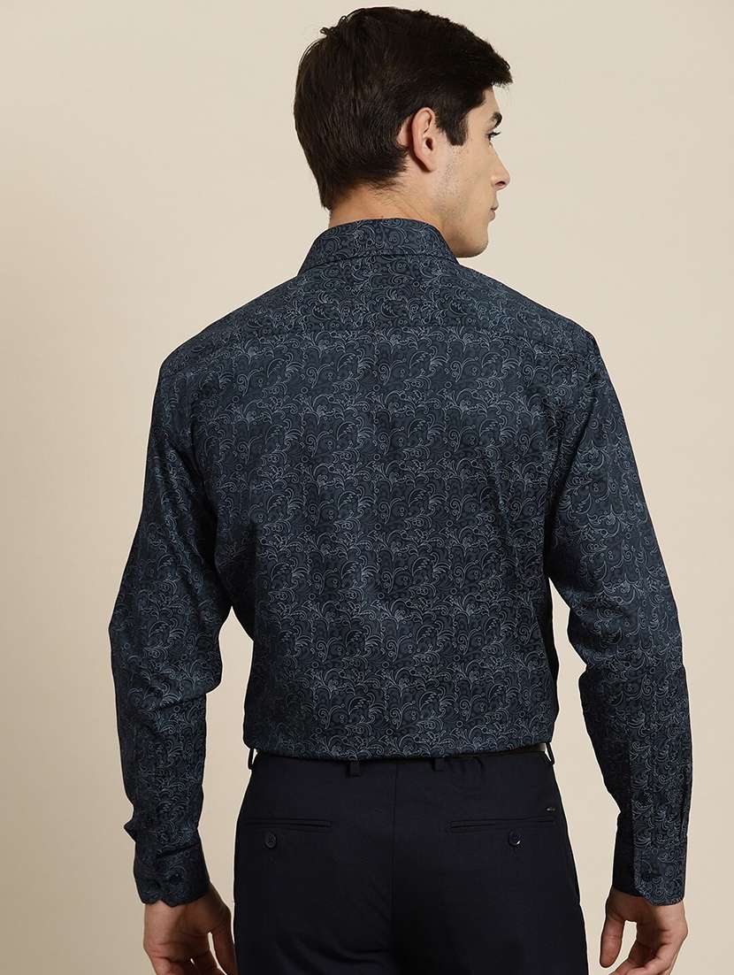 men printed collared long sleeve shirt - 22039710 - Standard Image - 2