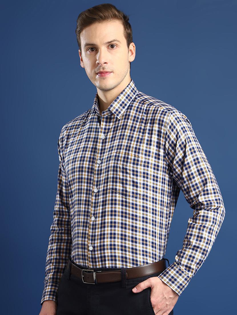 men checkered collared long sleeve shirt - 22039713 - Standard Image - 2