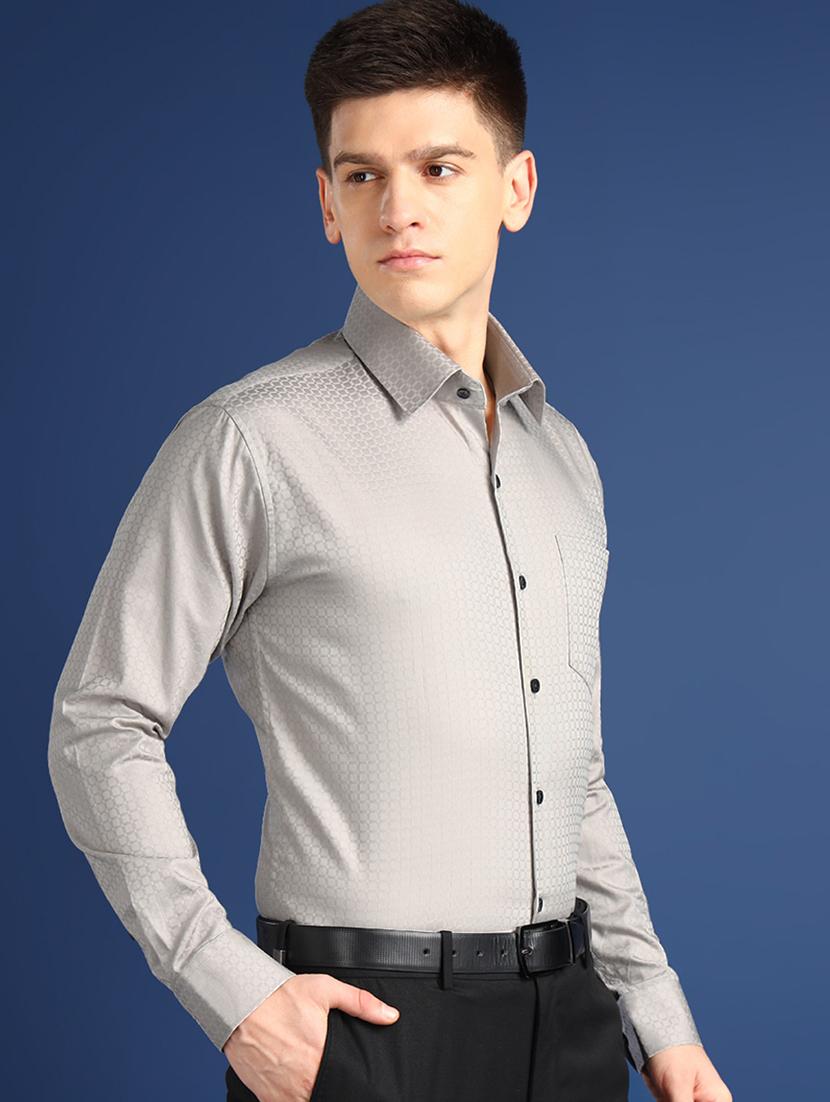 men self designed collared long sleeve shirt - 22039714 - Standard Image - 2