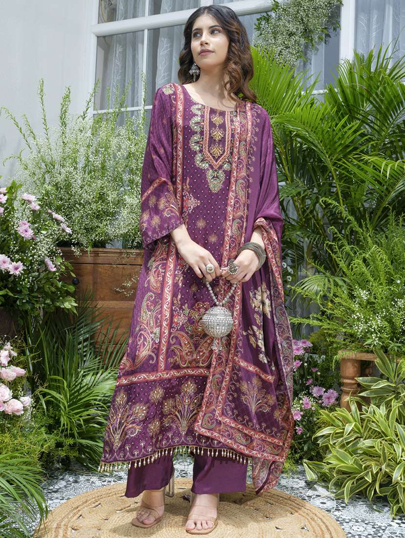 women printed kurta and pant with dupatta set - 22039753 -  Standard Image - 2