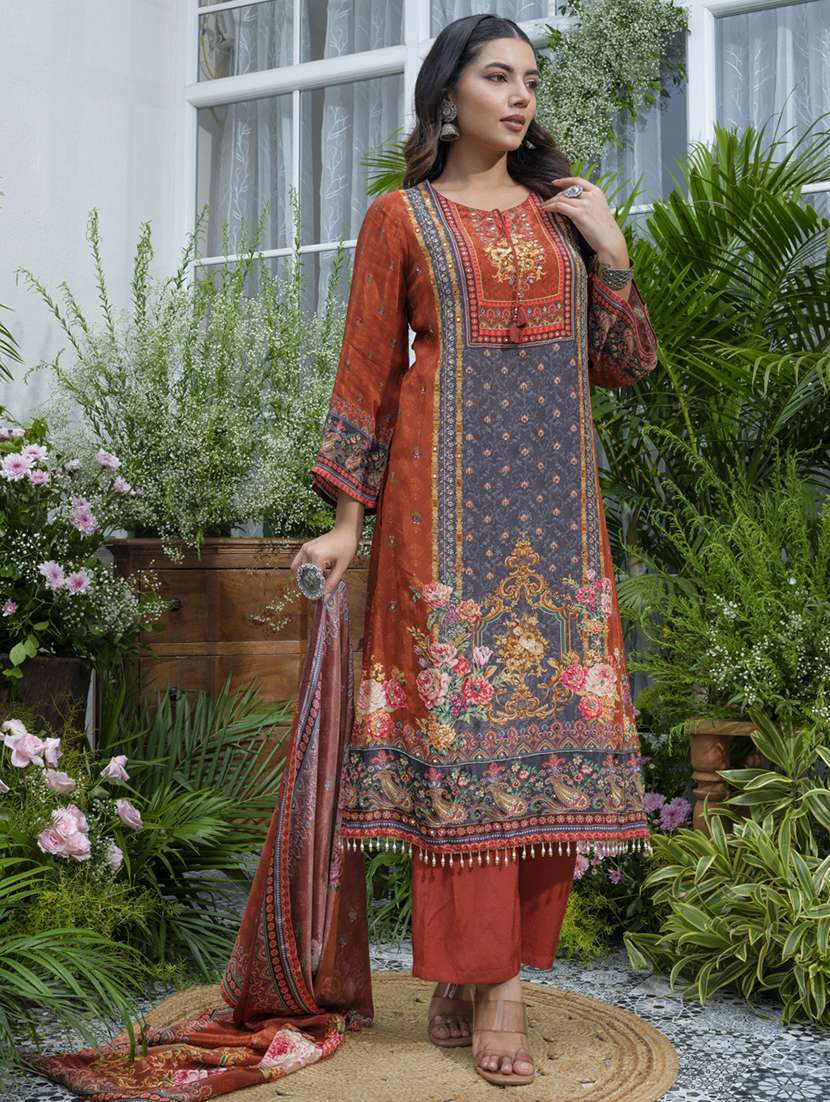 women printed kurta and pant with dupatta set - 22039754 -  Standard Image - 2