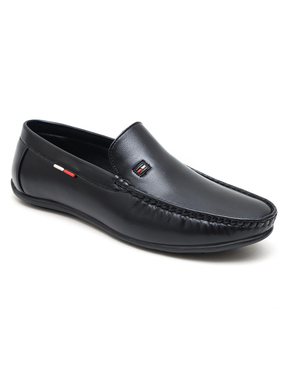 men solid black slip on loafer - 22039795 - Standard Image - 2