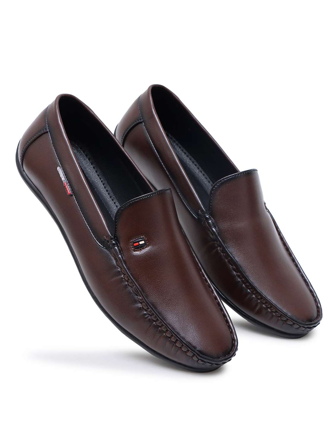 Men Solid Brown Slip On Loafer