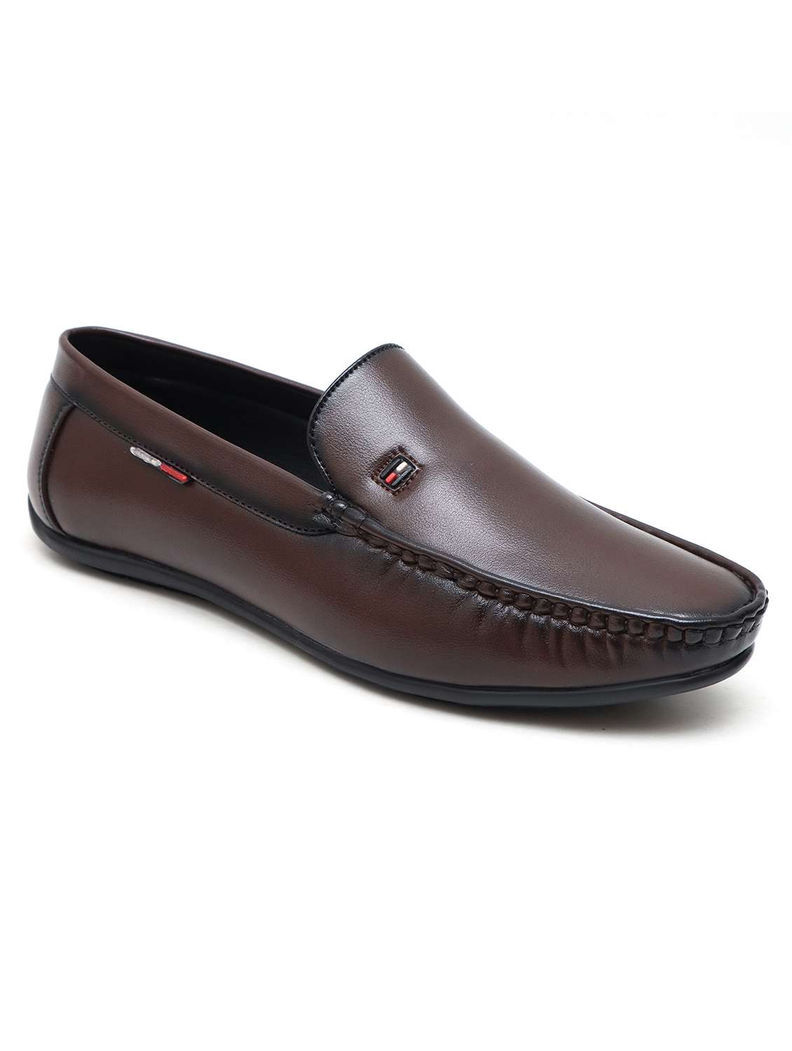 Men Solid Brown Slip On Loafer