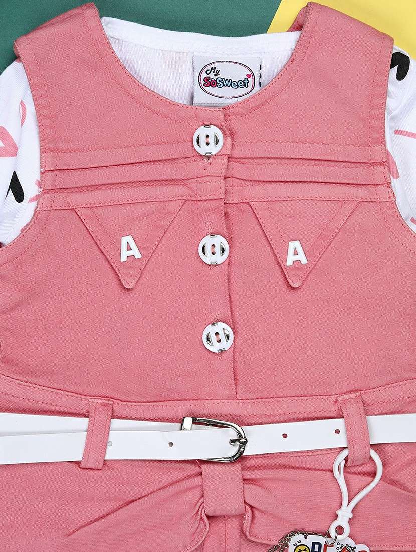 purple girls printed round neck full length set active wear set twin sets & jump suit - 22040323 -  Standard Image - 2