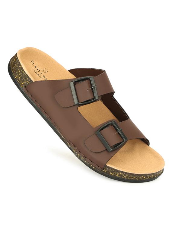 men brown slip on sandal - 22040479 - Standard Image - 2