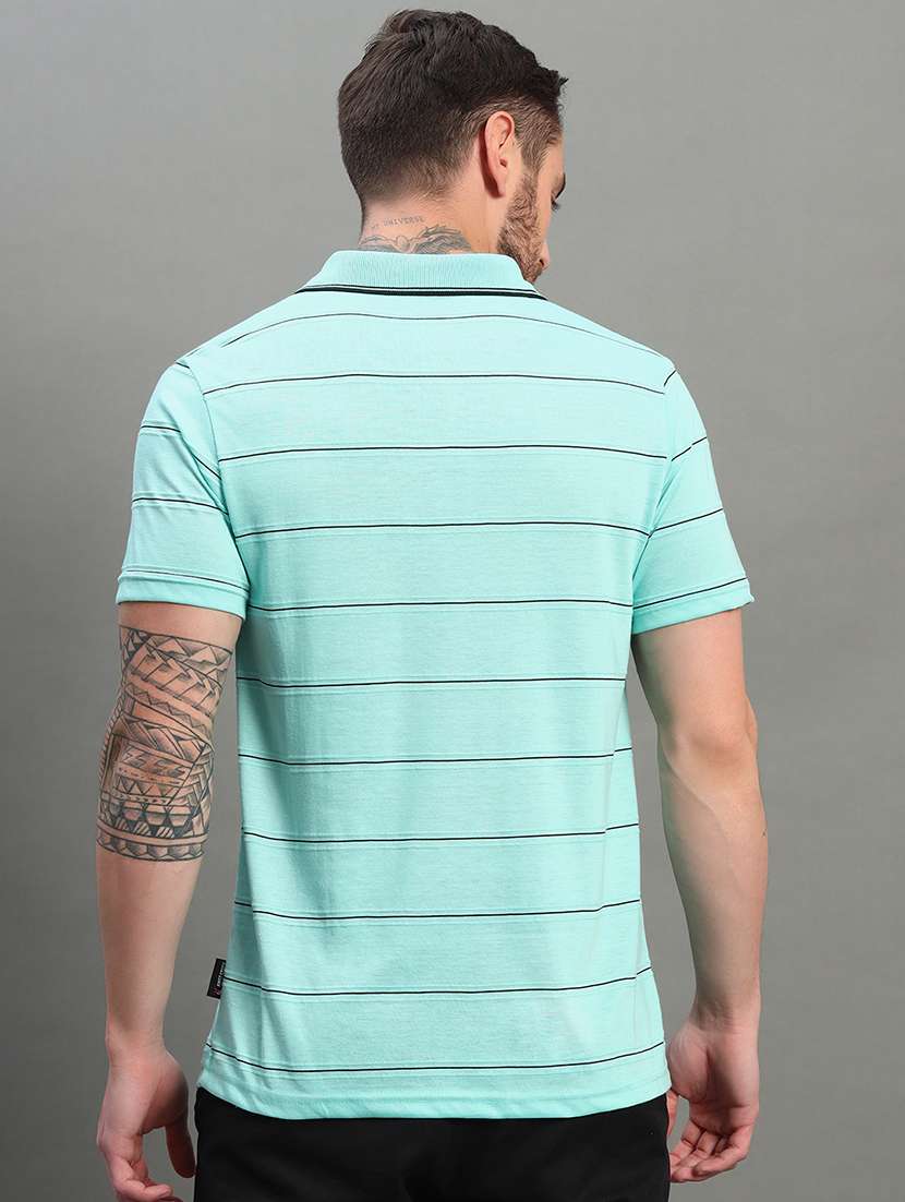 men striped short sleeve regular fit polo t-shirt - 22040921 -  Standard Image - 2