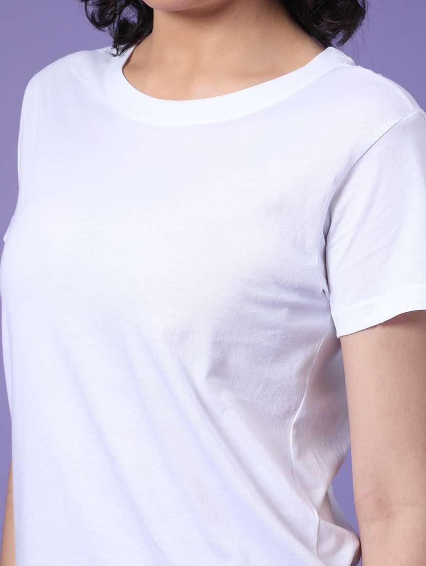 women solid short sleeve t-shirt - 22040959 -  Standard Image - 2