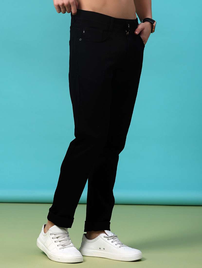 men plain mid rise full length jeans - 22040965 - Standard Image - 2