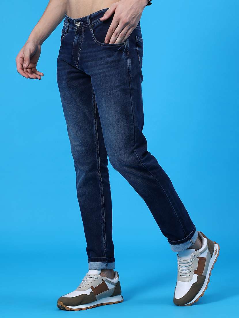 Men Washed Mid Rise Full Length Jeans - 22040966 -  Standard Image - 2