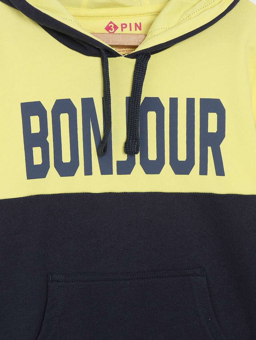 girls color block long sleeve hooded sweatshirt - 22041040 - Standard Image - 2