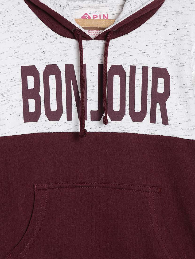 girls color block long sleeve hooded sweatshirt - 22041041 - Standard Image - 2