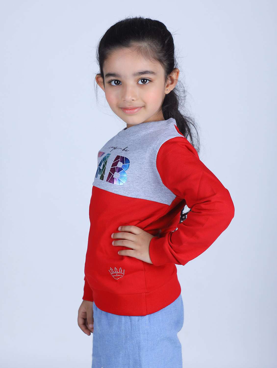 girls printed long sleeve regular fit sweatshirt - 22041061 - Standard Image - 2
