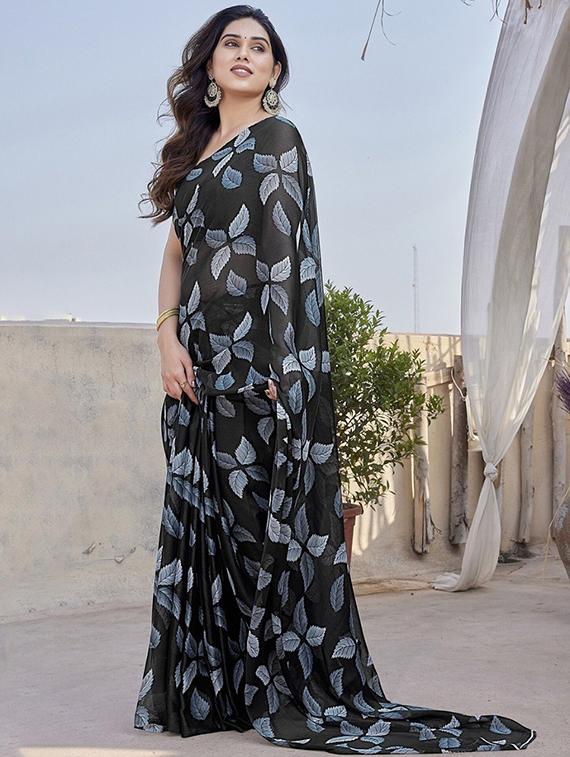 women printed casual wear saree with blouse - 22041089 - Standard Image - 2