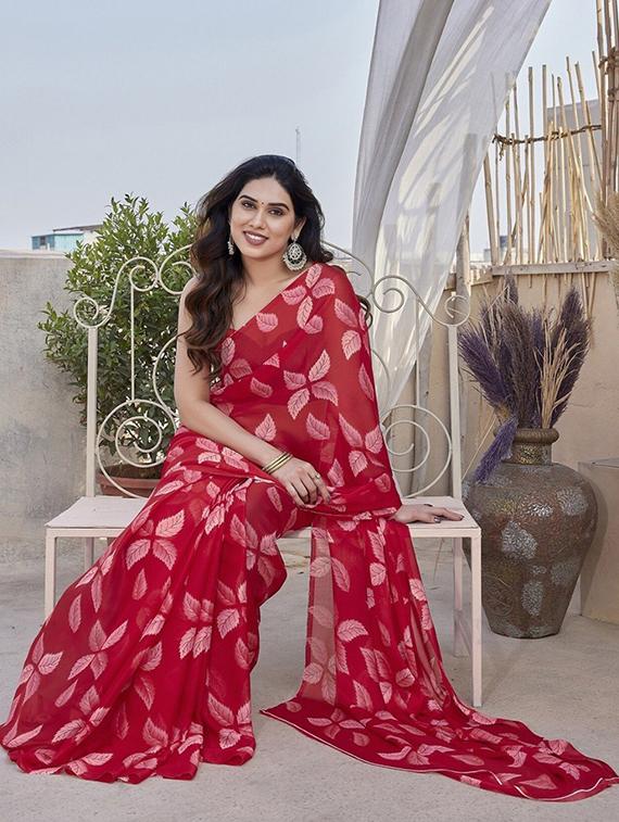women printed casual wear saree with blouse - 22041090 - Standard Image - 2