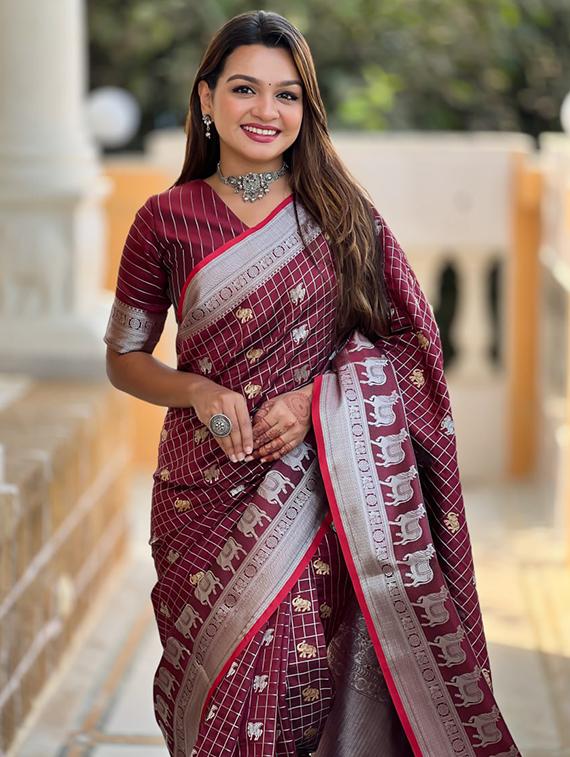 women self design banarasi saree with blouse - 22041096 - Standard Image - 2