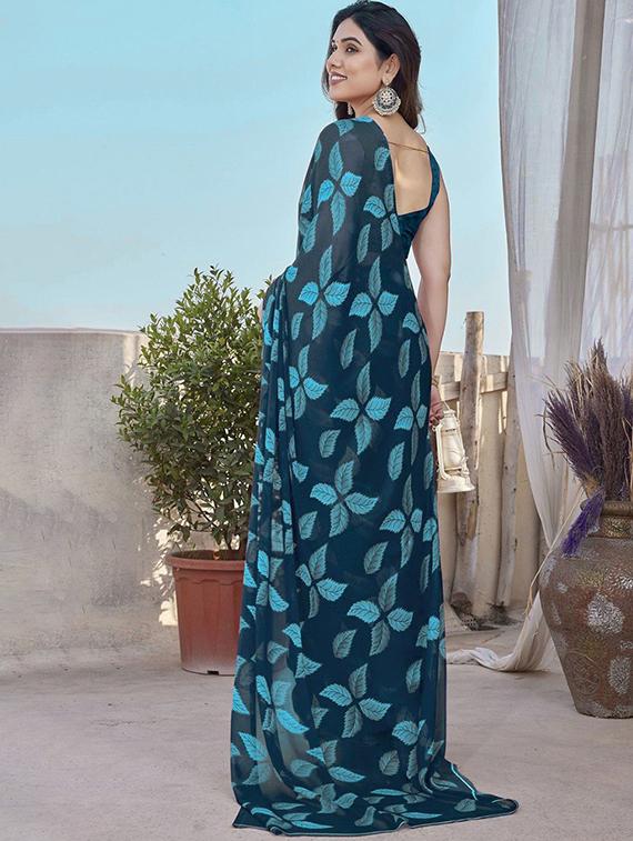 women printed casual wear saree with blouse - 22041124 - Standard Image - 2