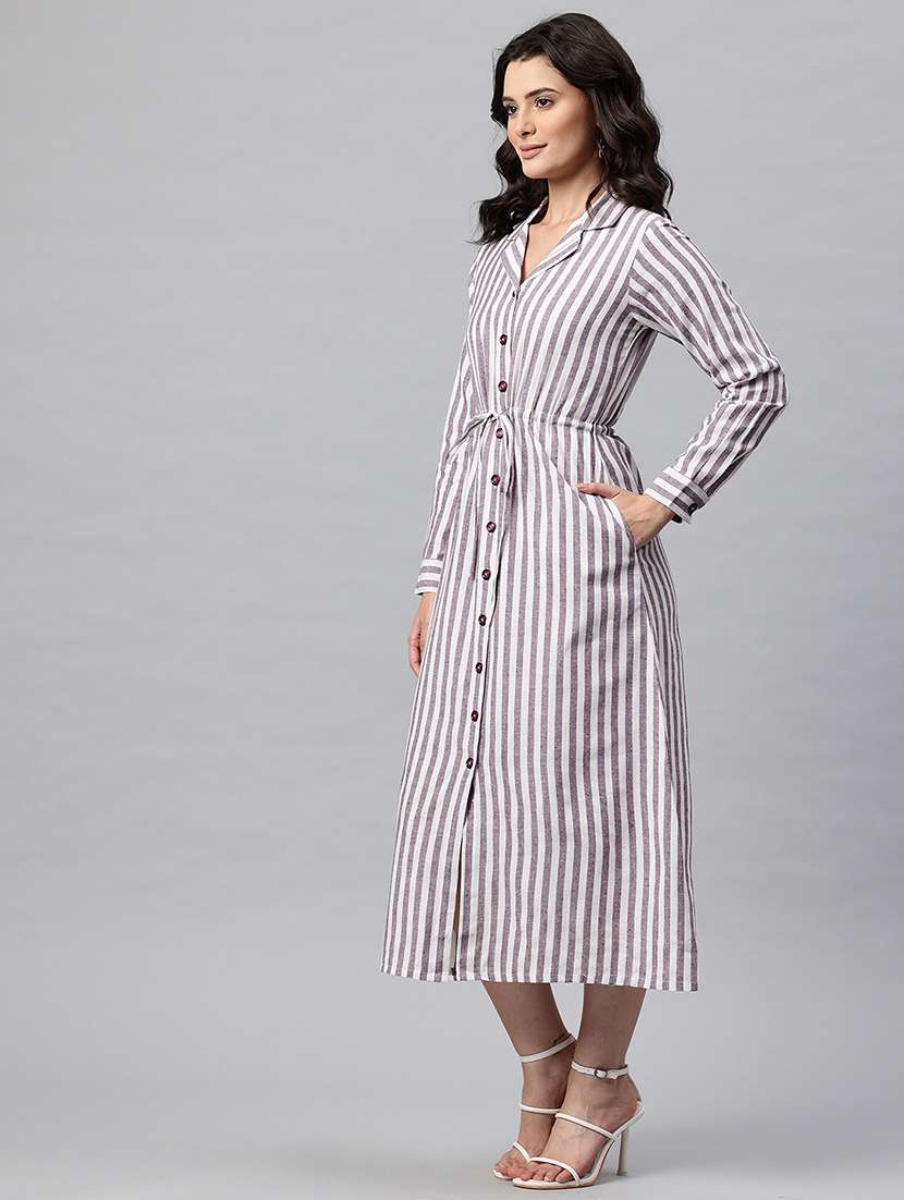 lavender cotton shirt dress - 22041299 - Standard Image - 2