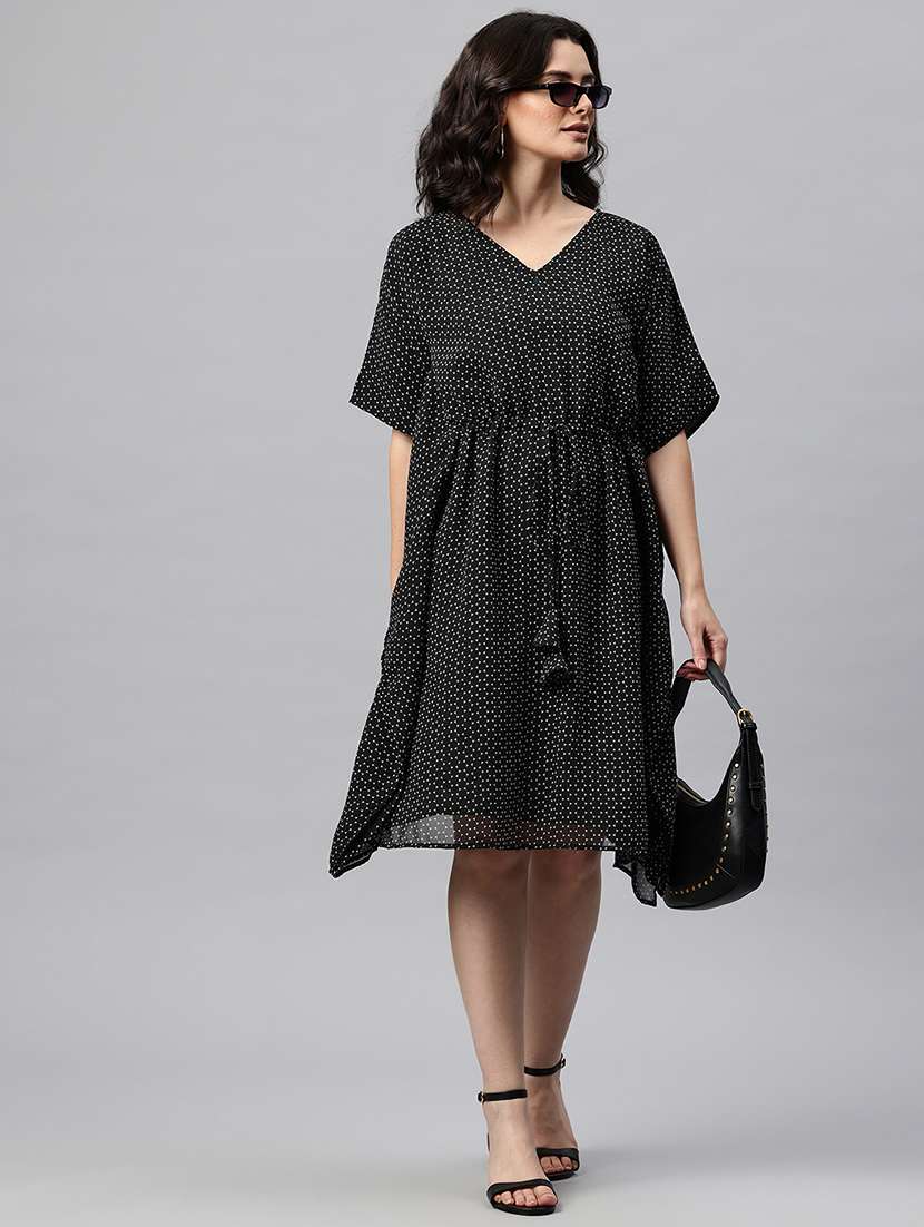 wome printed kimono sleeve kaftan dress