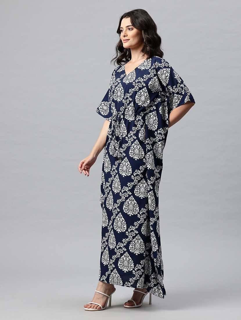 women printed kimono sleeve kaftan dress - 22041306 - Standard Image - 2
