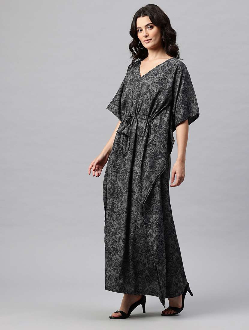 women printed kimono sleeve kaftan dress - 22041307 - Standard Image - 2