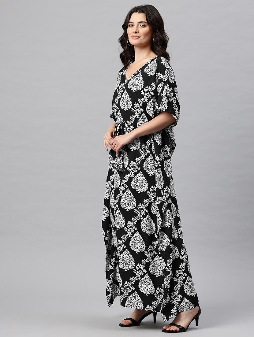 women printed kimono sleeve kaftan dress - 22041309 - Standard Image - 2
