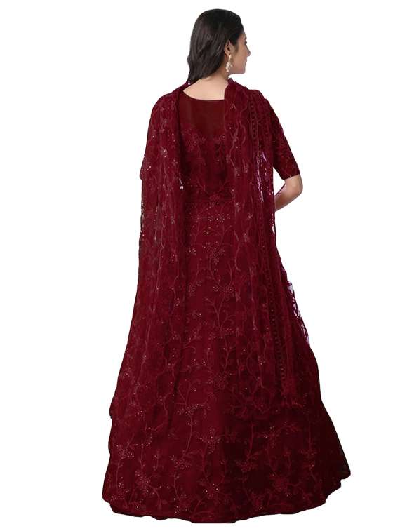 women solid with work short sleeve fit & flare gown - 22041332 - Standard Image - 2