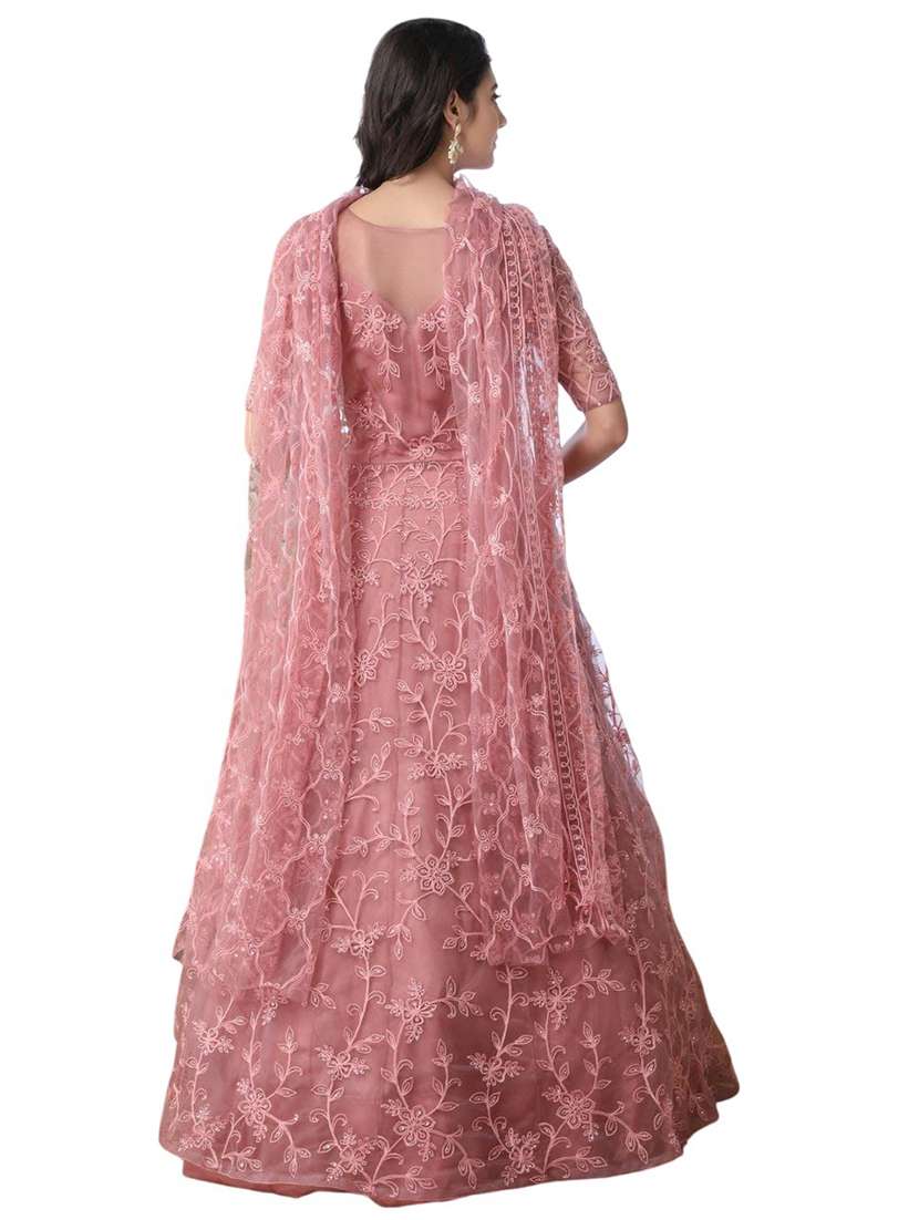 women embroidered fit & flare gown with dupatta - 22041333 - Standard Image - 2