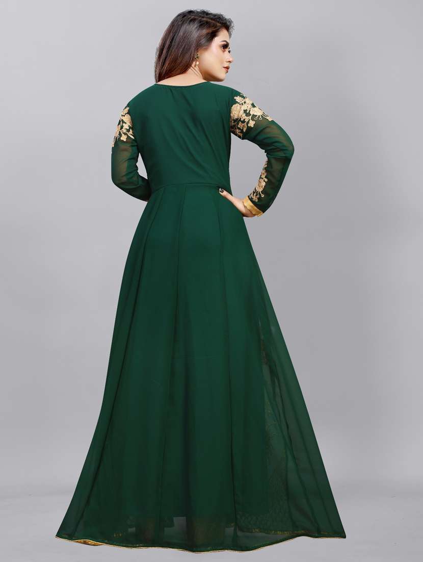 women embroidered fit & flare gown - 22041349 - Standard Image - 2