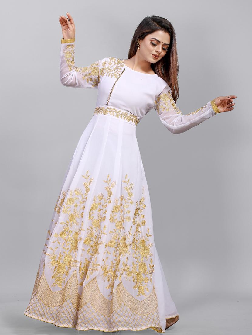 women embroidered fit & flare gown - 22041350 - Standard Image - 2