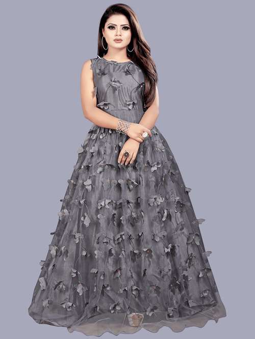 women self designed sleeveless fit & flare dress - 22041355 - Standard Image - 0