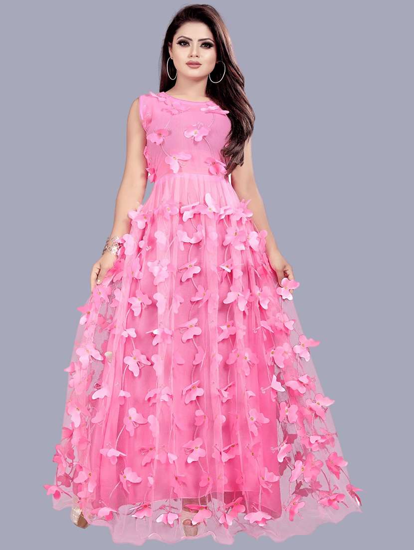 women self designed sleeveless fit & flare dress - 22041356 - Zoom Image - 0