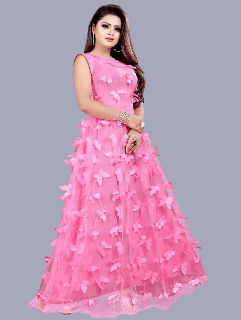 women self designed sleeveless fit & flare dress - 22041356 - Standard Image - 2