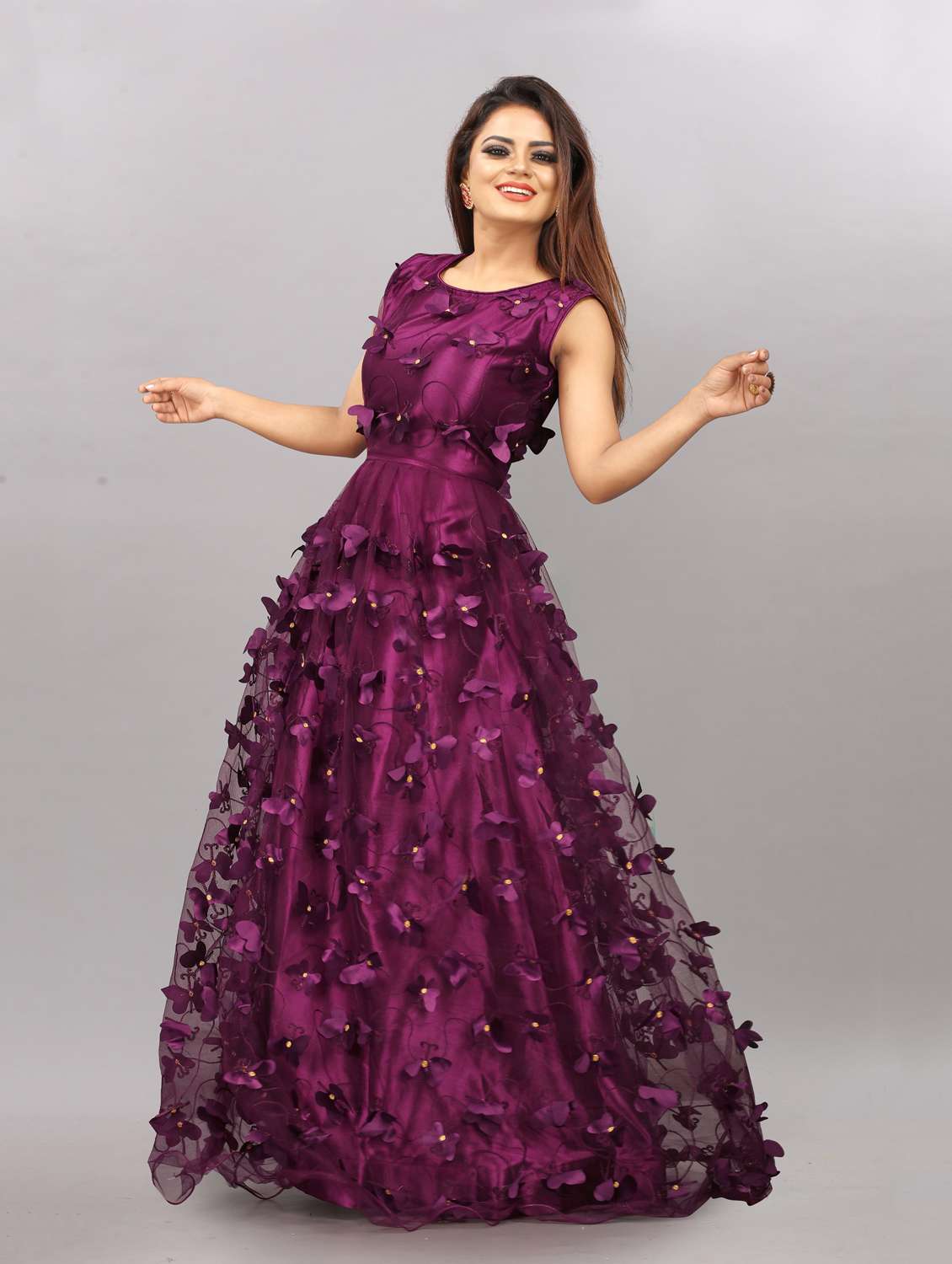 women self designed sleeveless fit & flare dress - 22041357 - Standard Image - 2