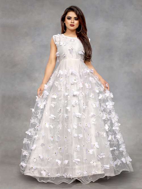 women self designed sleeveless fit & flare dress - 22041361 - Standard Image - 0