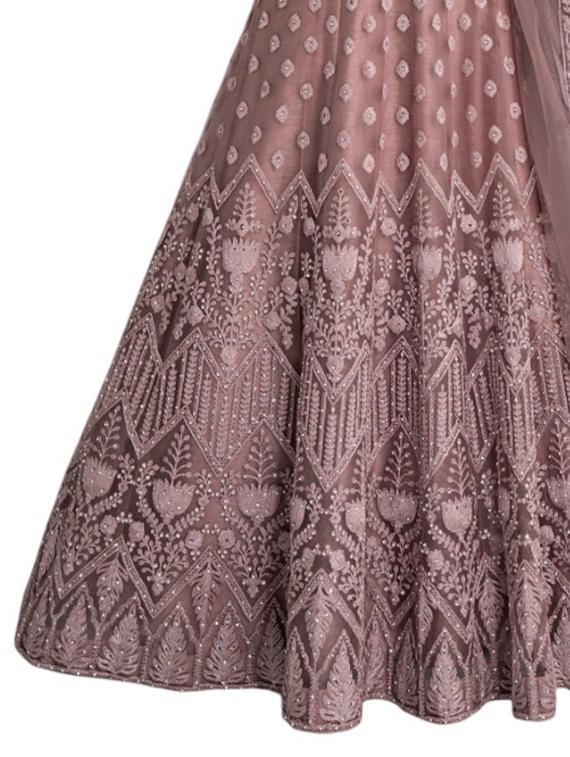 women embroidered fit & flare gown with dupatta - 22041390 - Standard Image - 2