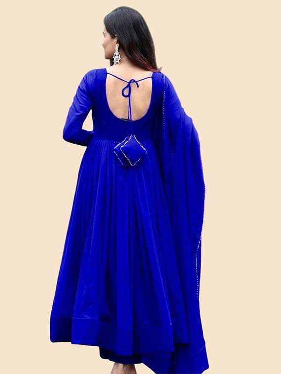 women solid long sleeve kurta dupatta set - 22041410 - Standard Image - 2