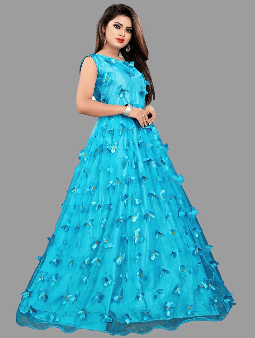 women self designed sleeveless fit & flare dress - 22041418 - Standard Image - 2