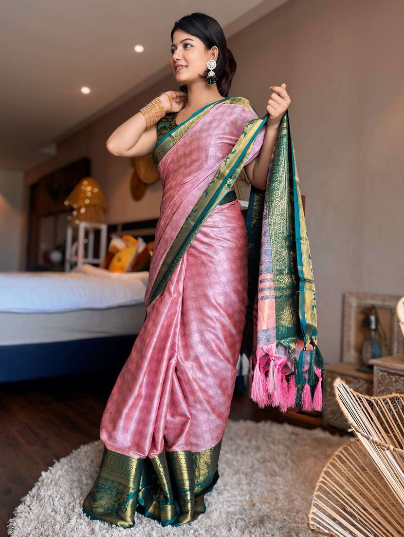 women self design bordered saree with blouse - 22041451 - Standard Image - 2