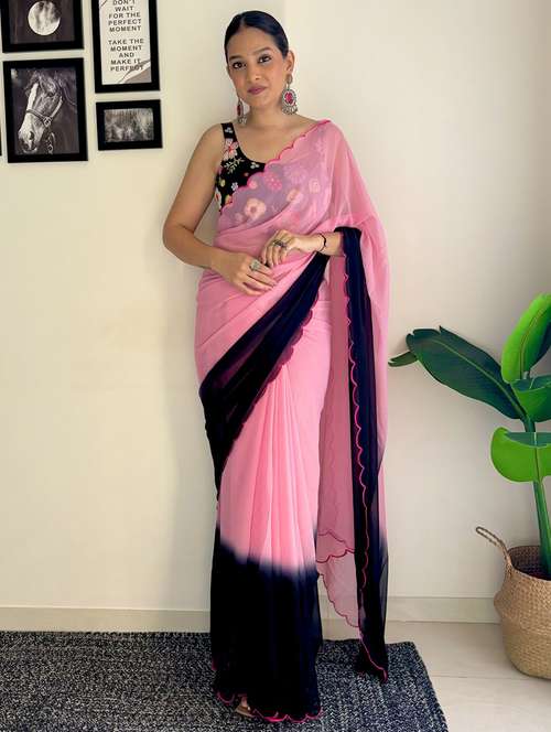 women ombre printed saree with blouse - 22041468 - Standard Image - 0