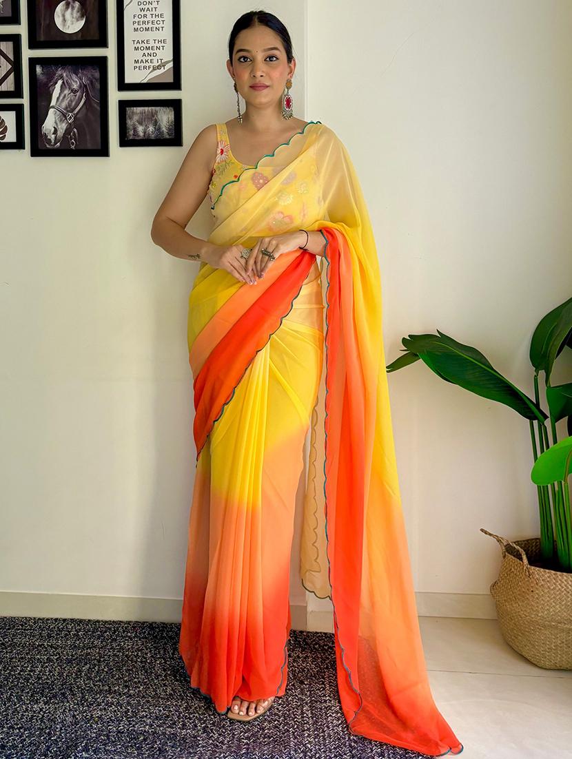 women ombre printed saree with blouse - 22041469 - Zoom Image - 0