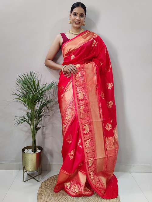 women self design banarasi saree with blouse - 22041510 -  Standard Image - 0
