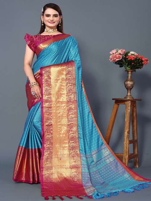 women self design bordered saree with blouse - 22041519 - Standard Image - 0