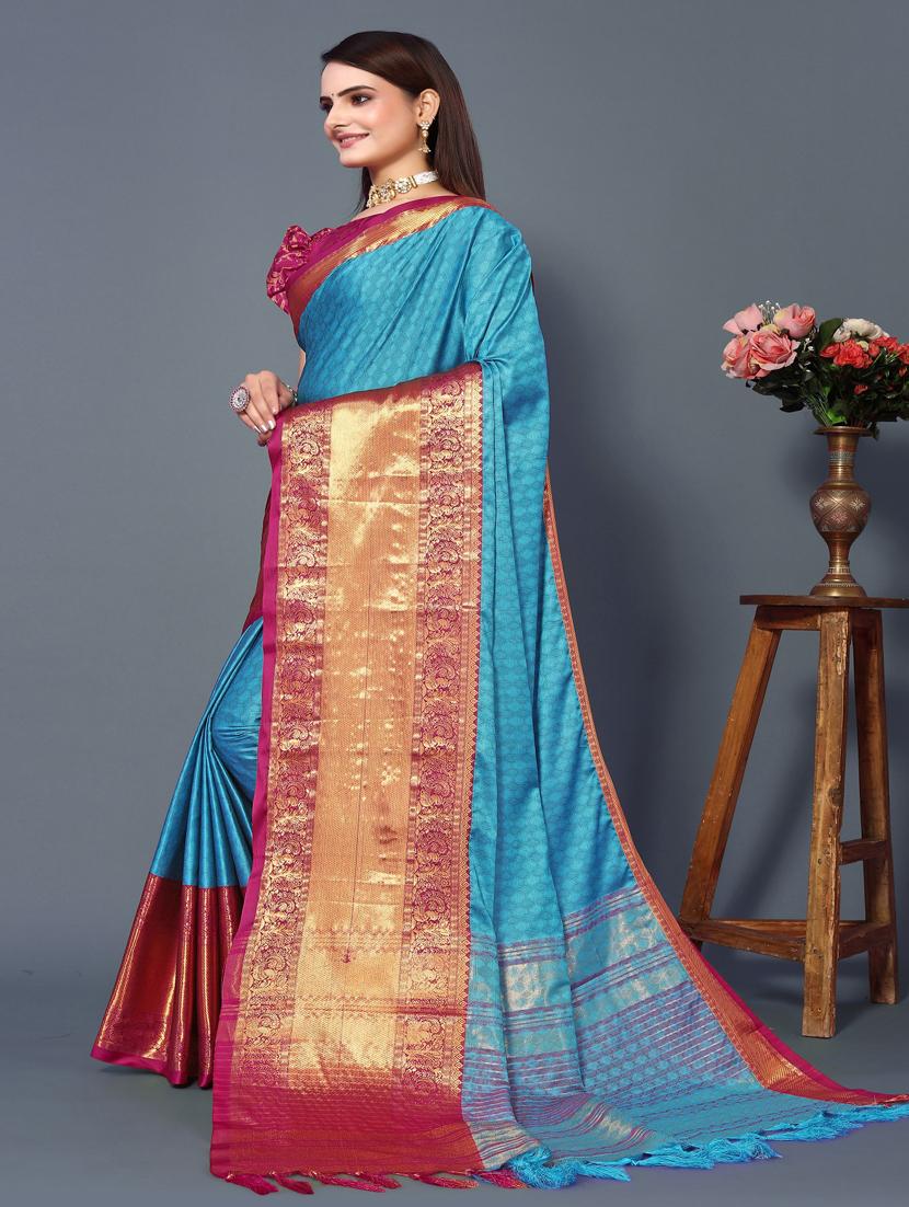 women self design bordered saree with blouse - 22041519 - Standard Image - 2
