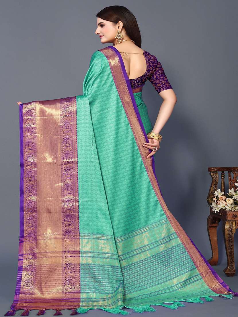 women self design bordered saree with blouse - 22041526 - Standard Image - 2