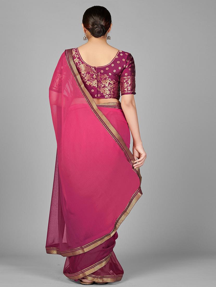 women ombre printed bordered saree with blouse - 22041549 - Standard Image - 2