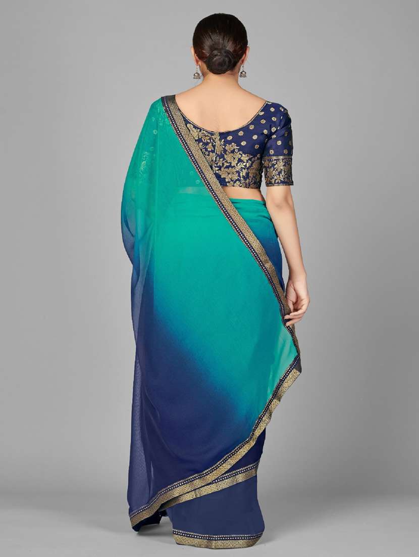 women ombre printed bordered saree with blouse - 22041551 -  Standard Image - 2